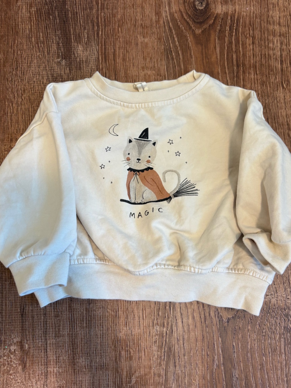 Halloween Rylee + Cru Cream Kids Sweatshirt with Magic Cat Graphic